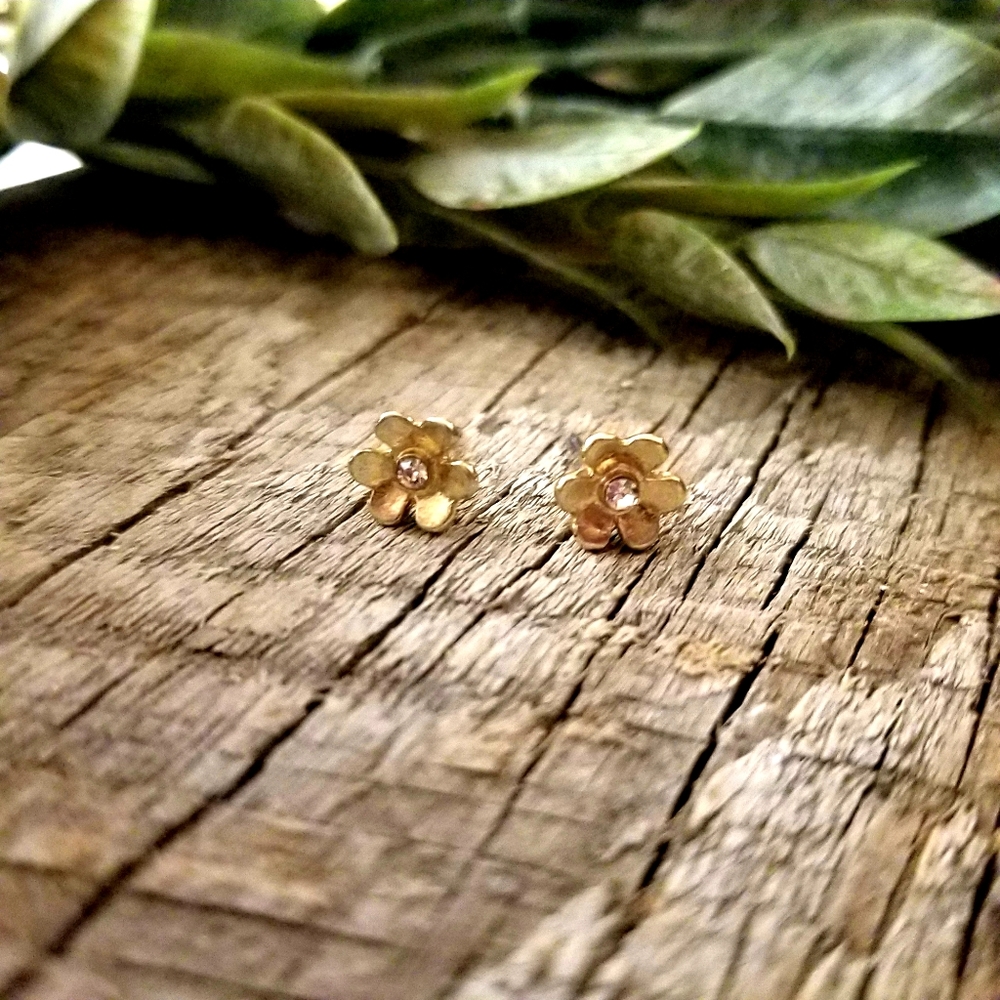 LOFT Gold Flower Stud Earrings